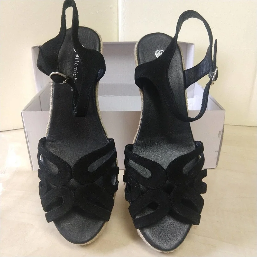 Eric Michael Marilyn Black Espadrilles Sandals 11